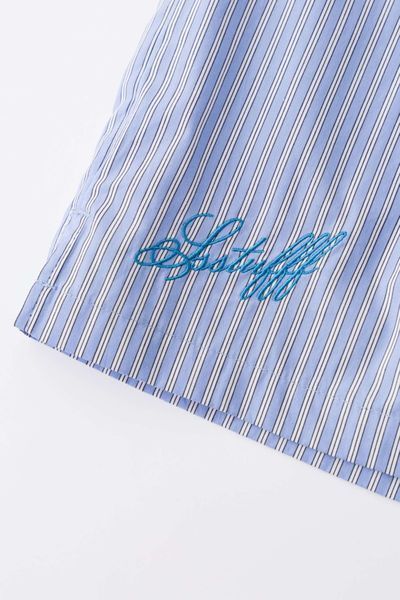 Шорти SSSTUFFF LOGO BERMUDA SHORTS blue stripes SS26-PNT08-X1 фото