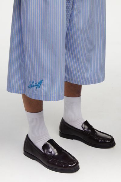 Шорти SSSTUFFF LOGO BERMUDA SHORTS blue stripes SS26-PNT08-X1 фото