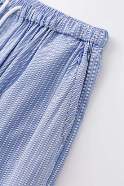 Шорти SSSTUFFF LOGO BERMUDA SHORTS blue stripes SS26-PNT08-X1 фото