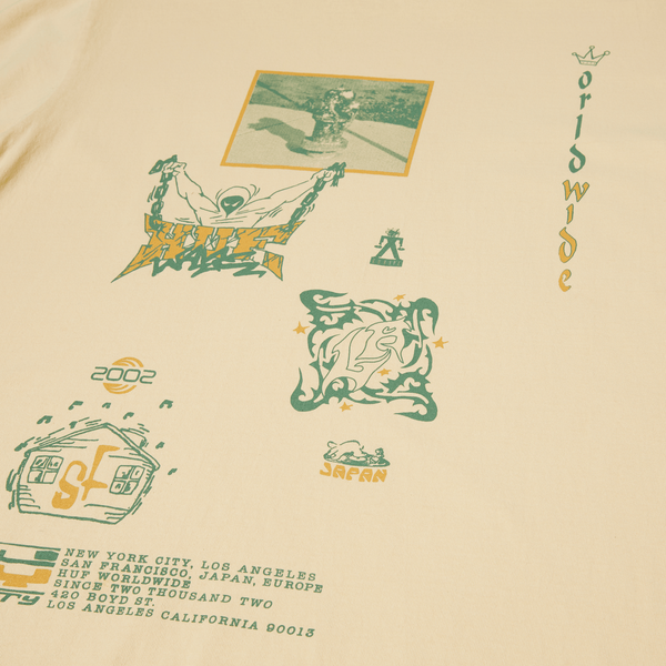 Футболка HUF ZINE WASHED TEE wheat TS02172-wheat фото