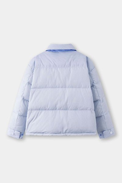 Куртка SSSTUFFF TIE SHIRT DOWN PUFFER JACKET white / blue SS26-PUF01-X1 фото
