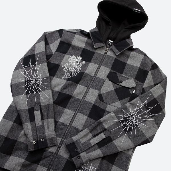 Куртка DGK MONTEREY FLANNEL SHACKET black gray cjh-1068-004 фото