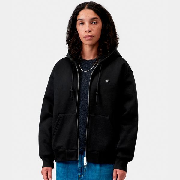 Жіночий худі Carhartt WIP W HD SMALL HEART PATCH JKT black / black I037153.00EXX фото