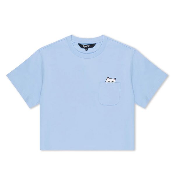 Футболка Ripndip LORD NERMAL CROPPED BABY POCKE Light Blue RNDWOM71 фото