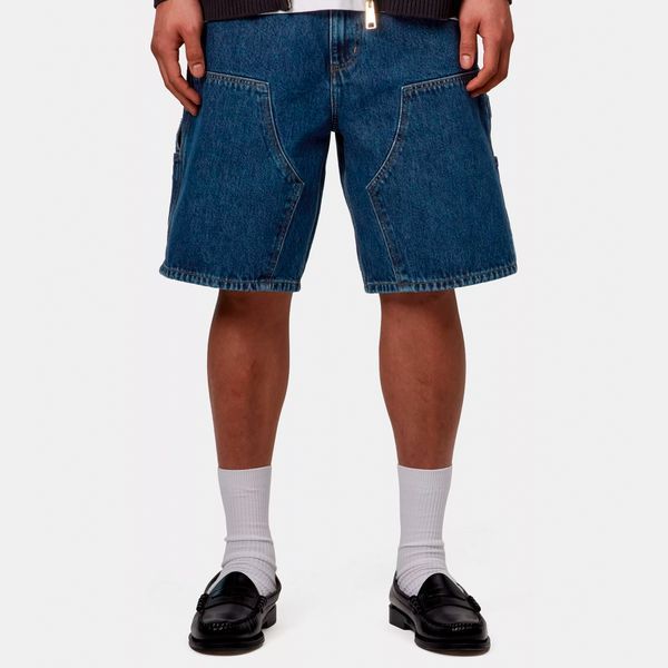 Шорти Carhartt WIP DOUBLE KNEE SHORT Blue stone washed I034867.0106 фото