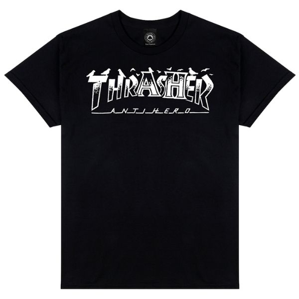 Футболка THRASHER X ANTIHERO PIGEON MAG Black 311618-BLK фото