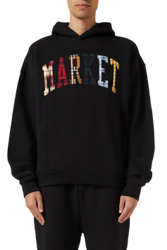 Худі Market PLAID APPLIQUE ARC HOODIE black HD1042-00007-blk фото