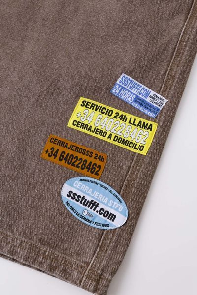 Шорти SSSTUFFF LOCKSMITH ADS DENIM SHORTS brown SS26-PNT13 фото