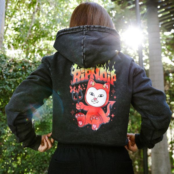 Худі Ripndip SCARY CUTE CROPPED HOODIE black RNDFAL24W14 фото