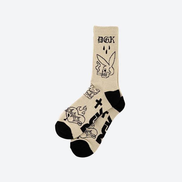 Шкарпетки DGK FLASH CREW SOCKS tan ask-1224 фото