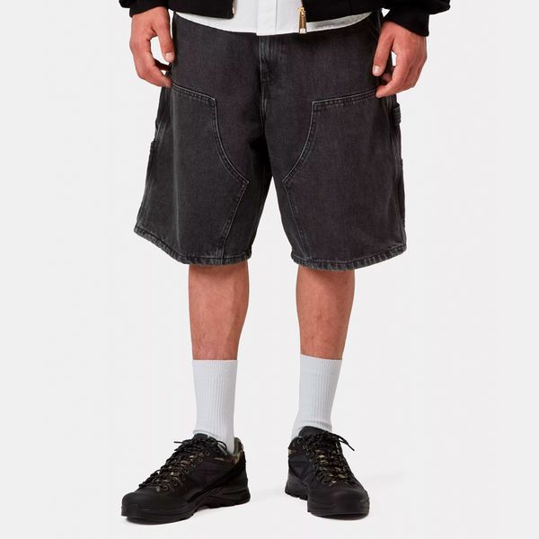 Шорти Carhartt WIP DOUBLE KNEE SHORT Black stone washed I034867.8906 фото
