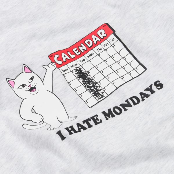 Футболка Ripndip I HATE MONDAYS TEE Ash Heather RNDFAL24154 фото