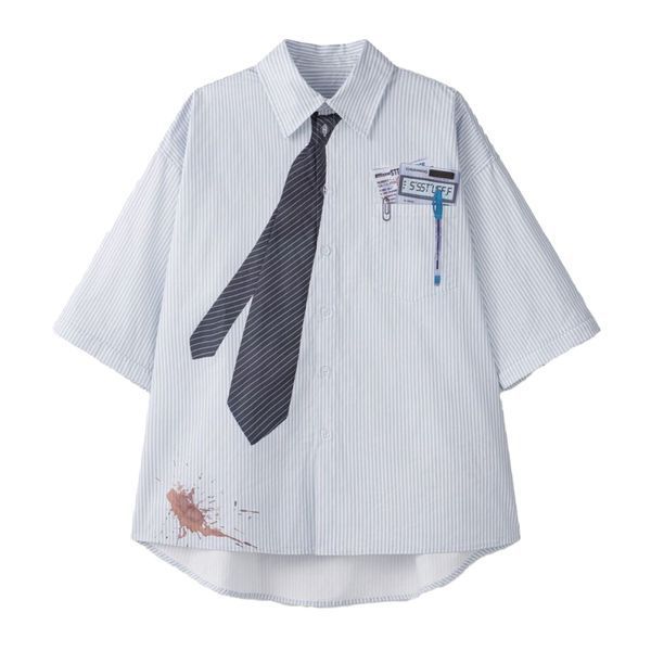 Сорочка SSSTUFFF DETACHABLE SLEEVES TIE SHIRT white SS26-TIESH01 фото