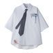 Сорочка SSSTUFFF DETACHABLE SLEEVES TIE SHIRT white SS26-TIESH01 фото 2