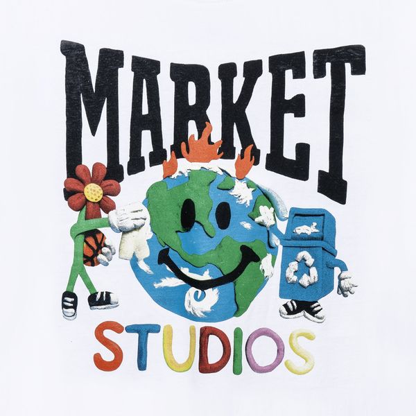 Футболка Market SMILEY STUDIOS T-SHIRT white 399001862-1201 фото