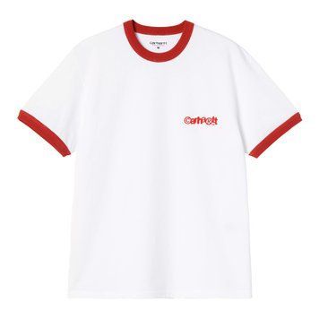 Футболка Carhartt WIP S/S IP RINGER T-SHIRT White / Red / Red I036267.3QDXX фото