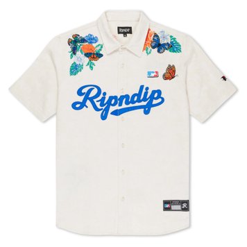 Сорочка Ripndip LOS RIPNDIP CROCHET BUTTON UP Off White RNDSUM24104 фото