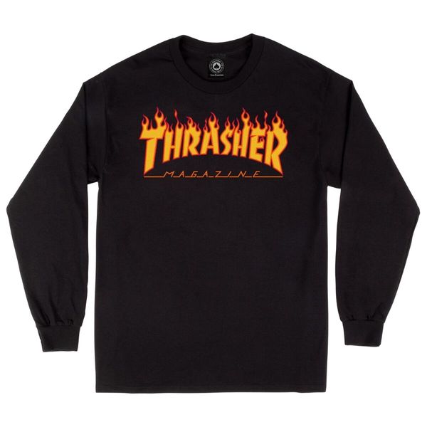 Лонгслів Thrasher Flame Long Sleeve Black Thrasher_Flame_Long_Sleeve_Blackk фото