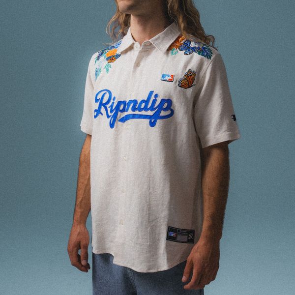 Сорочка Ripndip LOS RIPNDIP CROCHET BUTTON UP Off White RNDSUM24104 фото