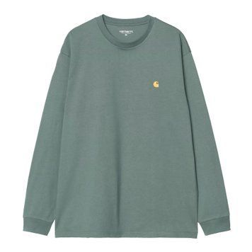 Лонгслів Carhartt WIP L/S CHASE T-SHIRT velvet green/gold I026392.3H4XX фото