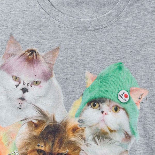 Футболка SSSTUFFF PUNK CATS TEE grey CO-TEE06-H.grey фото