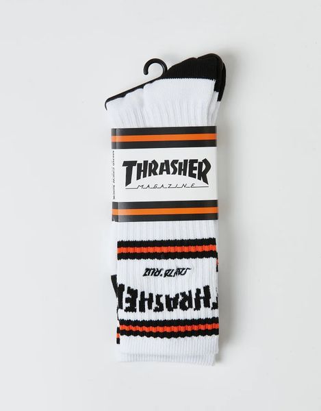 Шкарпеки Thrasher SC Strip Socks Mens 9-11 White 42-45 20000006281 фото