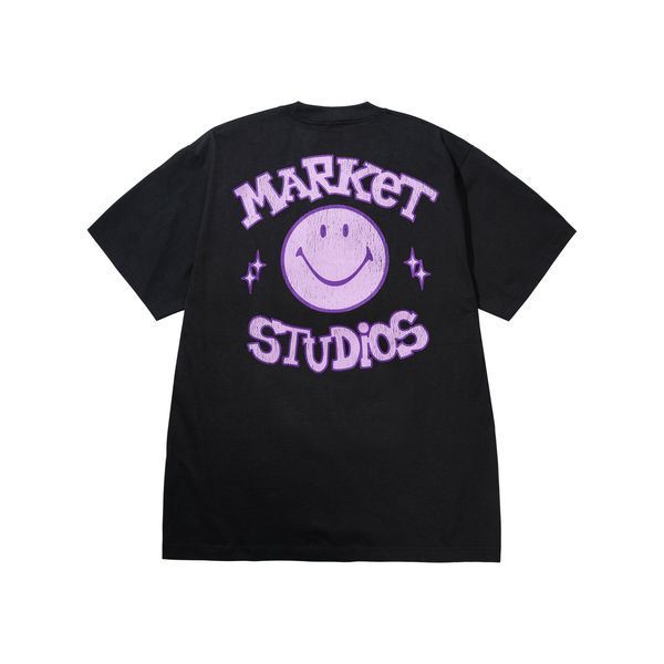 Футболка Market SMILEY OLD SCHOOL T-SHIRT washed black MKT26Q1-SS0616-01921 фото