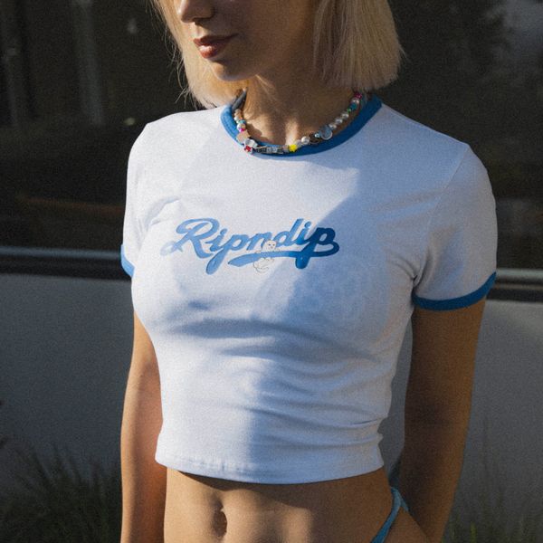 Футболка Ripndip LOS RIPNDIP CROPPED RINGER TEE White RNDWOM66 фото