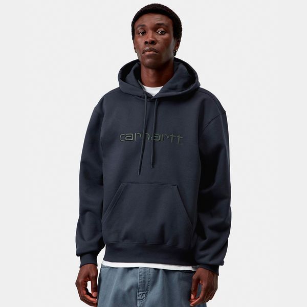 Худі Carhartt WIP HOODED CARHARTT SWEAT dark navy / dark scarab I030547.3Z0XX фото