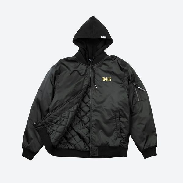 Куртка DGK GUERRERO HOODED BOMBER JACKET black cjh-1066-004 фото