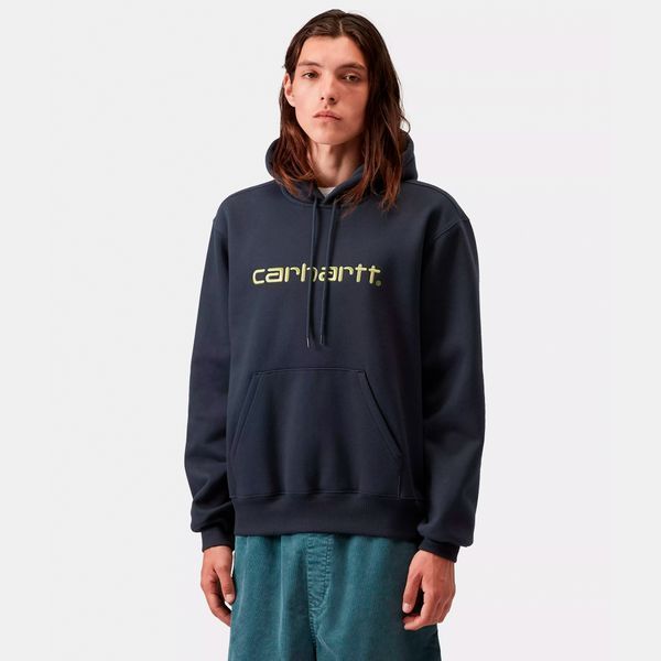 Худі Carhartt WIP HOODED CARHARTT SWEAT Deep Night / Gentle Green I030547.3PLXX фото