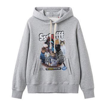 Худі SSSTUFFF MISTERY CATS HOODIE grey FW26-HOD01-grey фото
