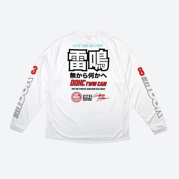 Лонгслів DGK TURBINE RACING JERSEY white cts-1037-005 фото