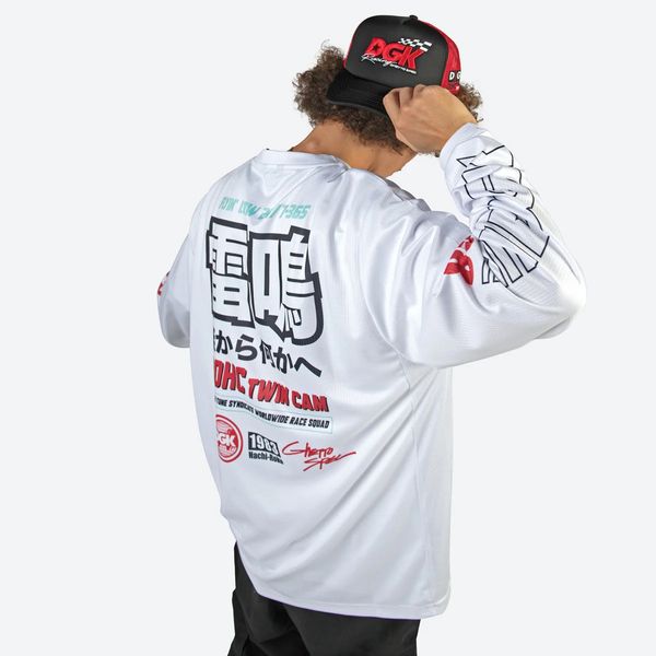 Лонгслів DGK TURBINE RACING JERSEY white cts-1037-005 фото