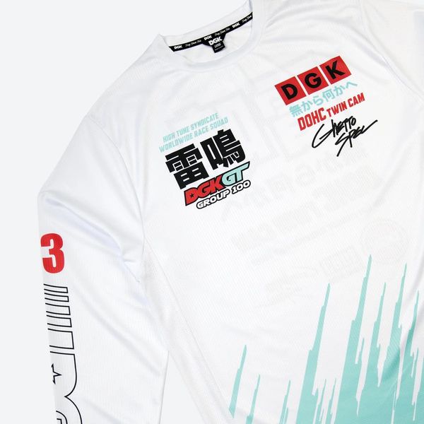 Лонгслів DGK TURBINE RACING JERSEY white cts-1037-005 фото