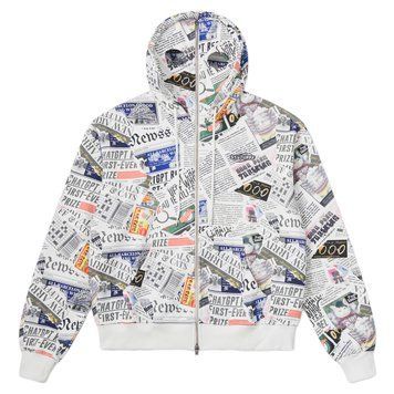Худі SSSTUFFF NEWSPAPER HOODIE white FW26-HOD05-wht фото