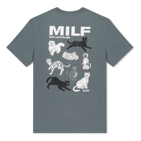 Футболка Ripndip MAN I LOVE FELINES TEE Charcoal RNDSUM24158 фото