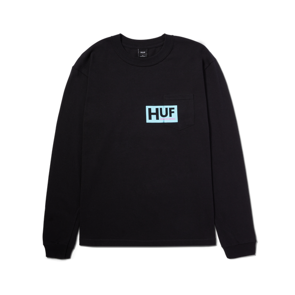 Лонгслів HUF BUSY LONGSLEEVE POCKET TEE black TS02095-black фото