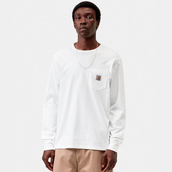 Лонгслів Carhartt WIP L/S POCKET T-SHIRT white I030437.02XX фото