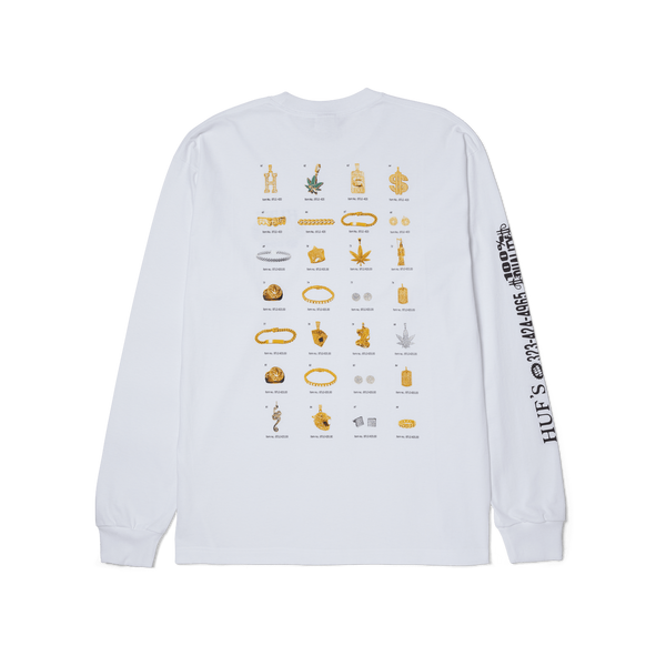 Лонгслів HUF JEWELRY LONGSLEEVE white TS02392-WHITE фото