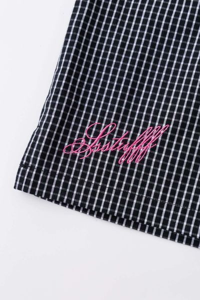 Шорти SSSTUFFF LOGO BERMUDA SHORTS black checked SS26-PNT08-X2 фото