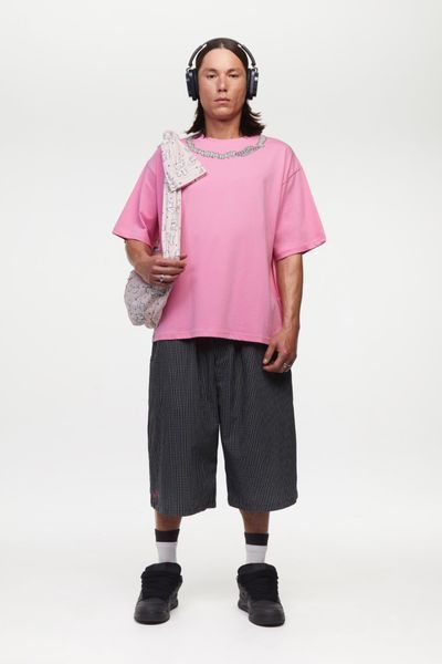 Шорти SSSTUFFF LOGO BERMUDA SHORTS black checked SS26-PNT08-X2 фото