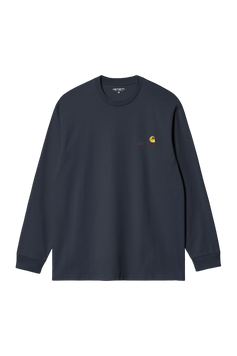 Лонгслів Carhartt WIP L/S AMERICAN SCRIPT T-SHIRT Deep Night I029955.J0XX фото