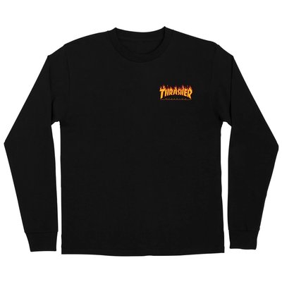 Лонгслів Thrasher Flame Dot L/S Regular T-Shirt Mens Black 654654 фото
