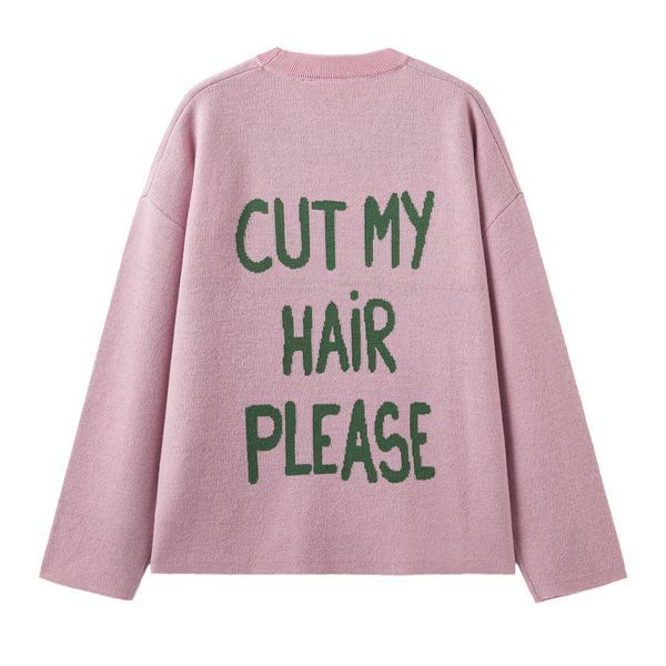 Реглан SSSTUFFF CUT MY HAIR KNIT pink FW26-KNT05-X2-pink фото