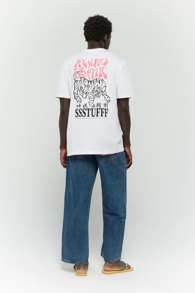 Футболка SSSTUFFF UV TIGER TEE white SS25-TEE14 фото