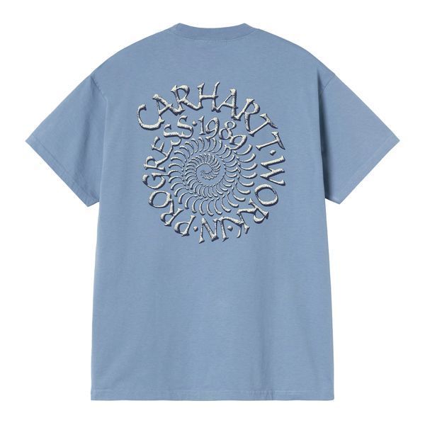 Футболка Carhartt WIP S/S SPIRALS T-SHIRT gentle blue I036264.3HXXX фото