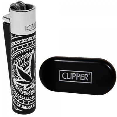 Запальничка Clipper Metal Leaves Premium Black 2000000521725 фото