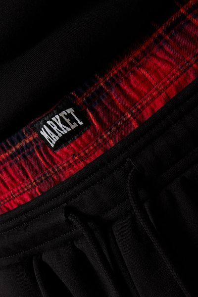 Штани Спортивні Market PLAID APPLIQUE OPEN LEG SWEATP black KB1043-00007-blk фото