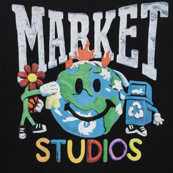 Худі Market SMILEY STUDIOS HOODIE washed black 397000619-0034 фото